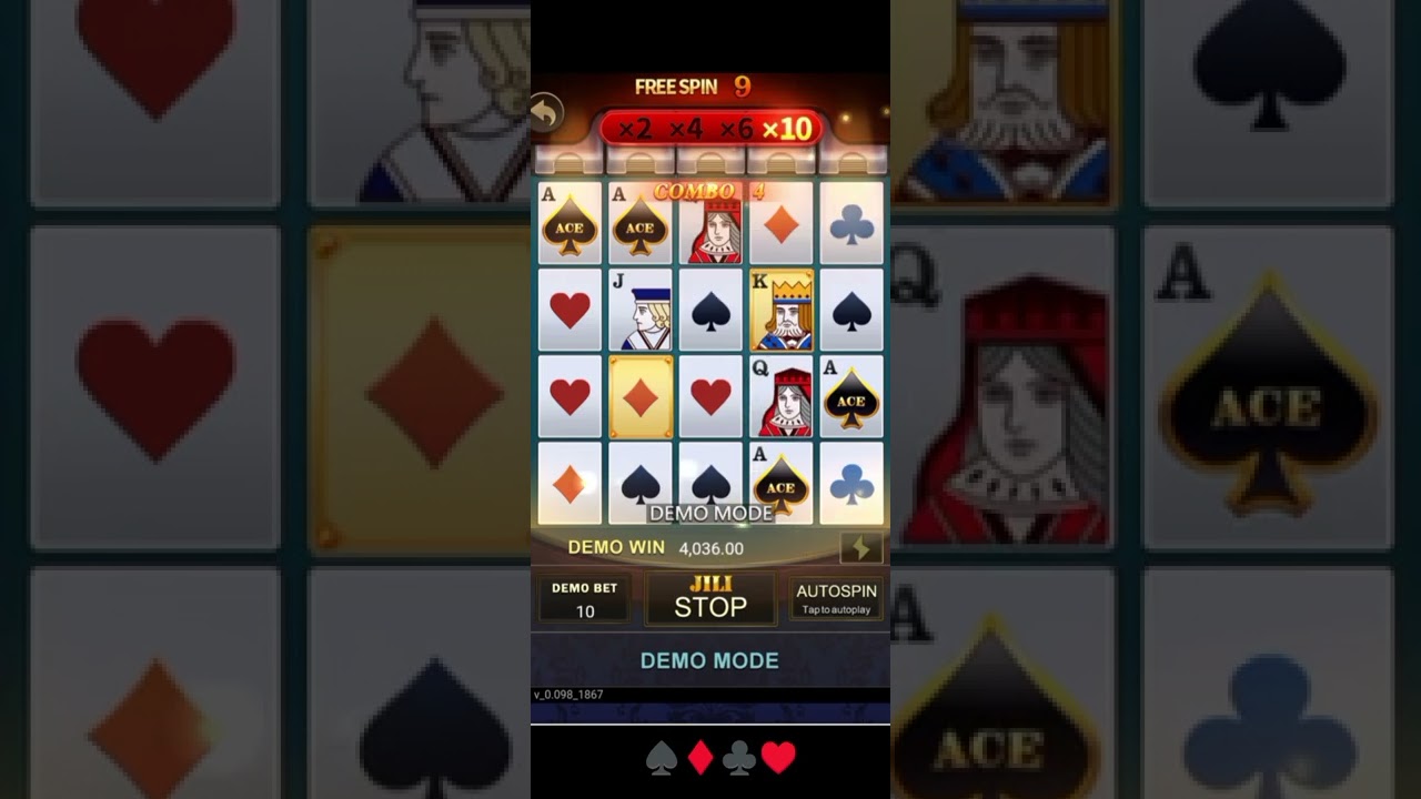 Super Ace slot by JILI reels with playing-card symbols